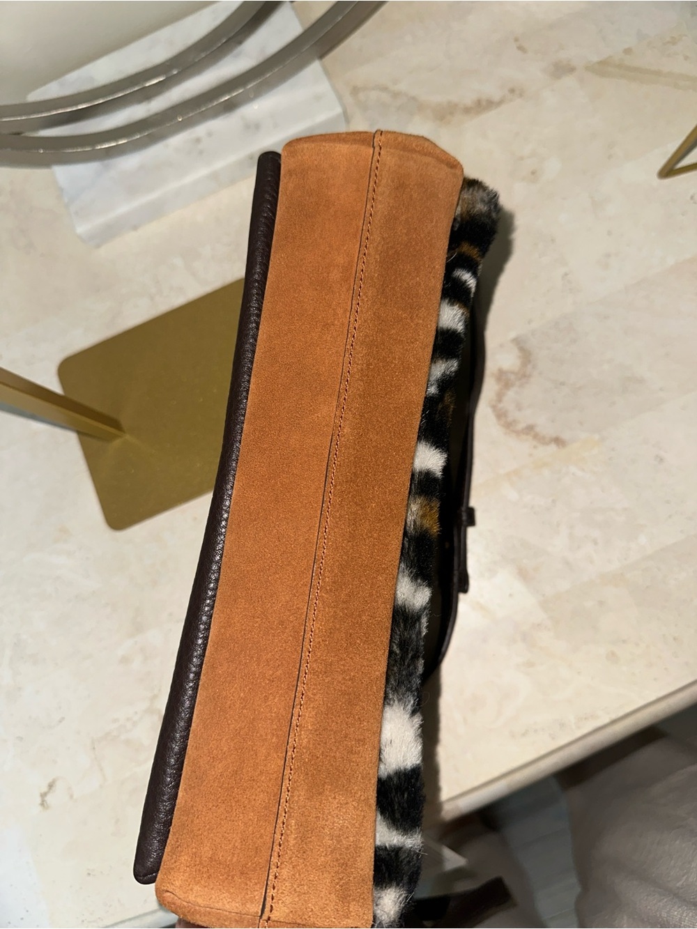 Tory Burch Dark Brown Pebbled Leather Chain Crossbody with Gold Hardware - Picture 7 of 13